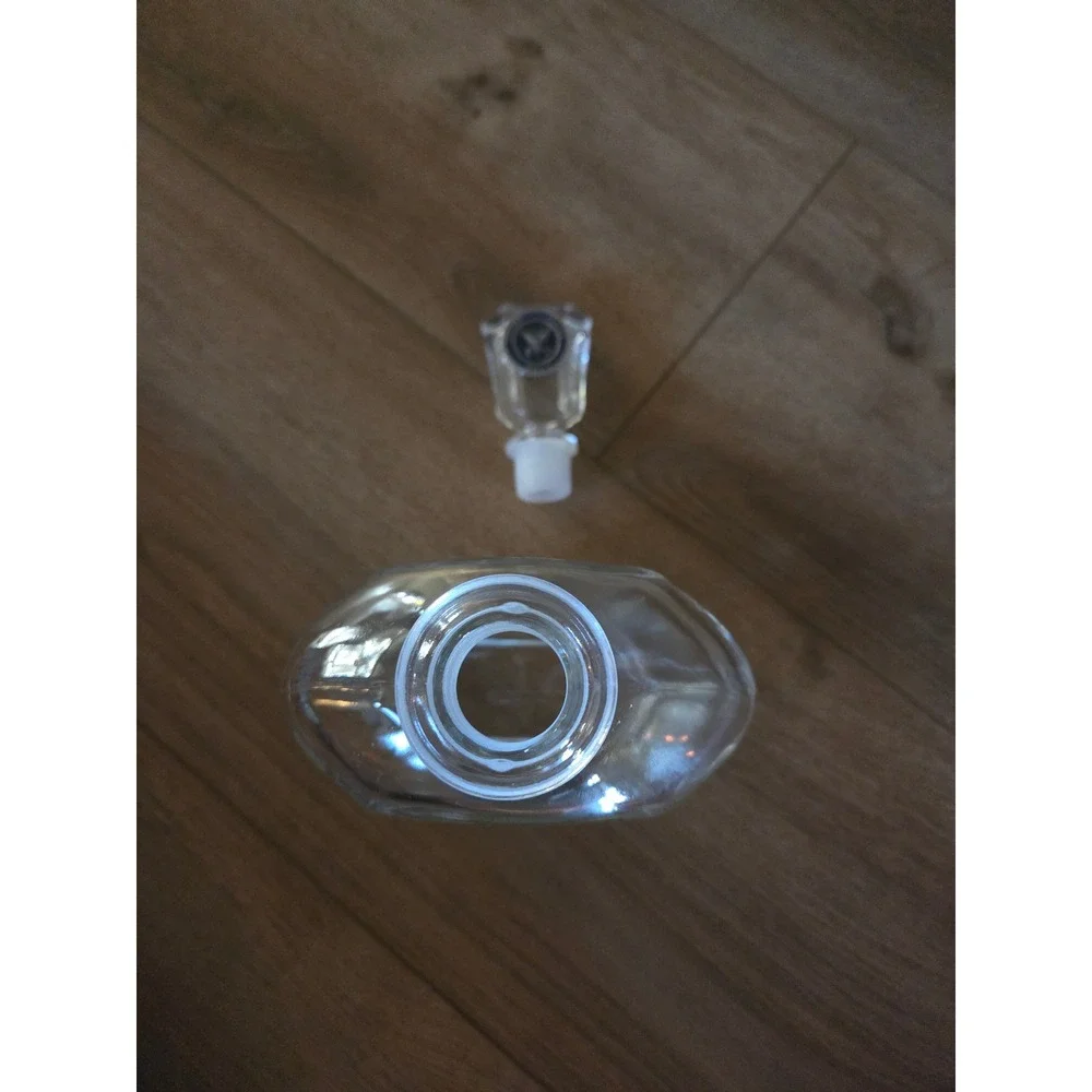 United States Navy Glass Whiskey Decanter‎ with Stopper USN Metal Emblem Clear